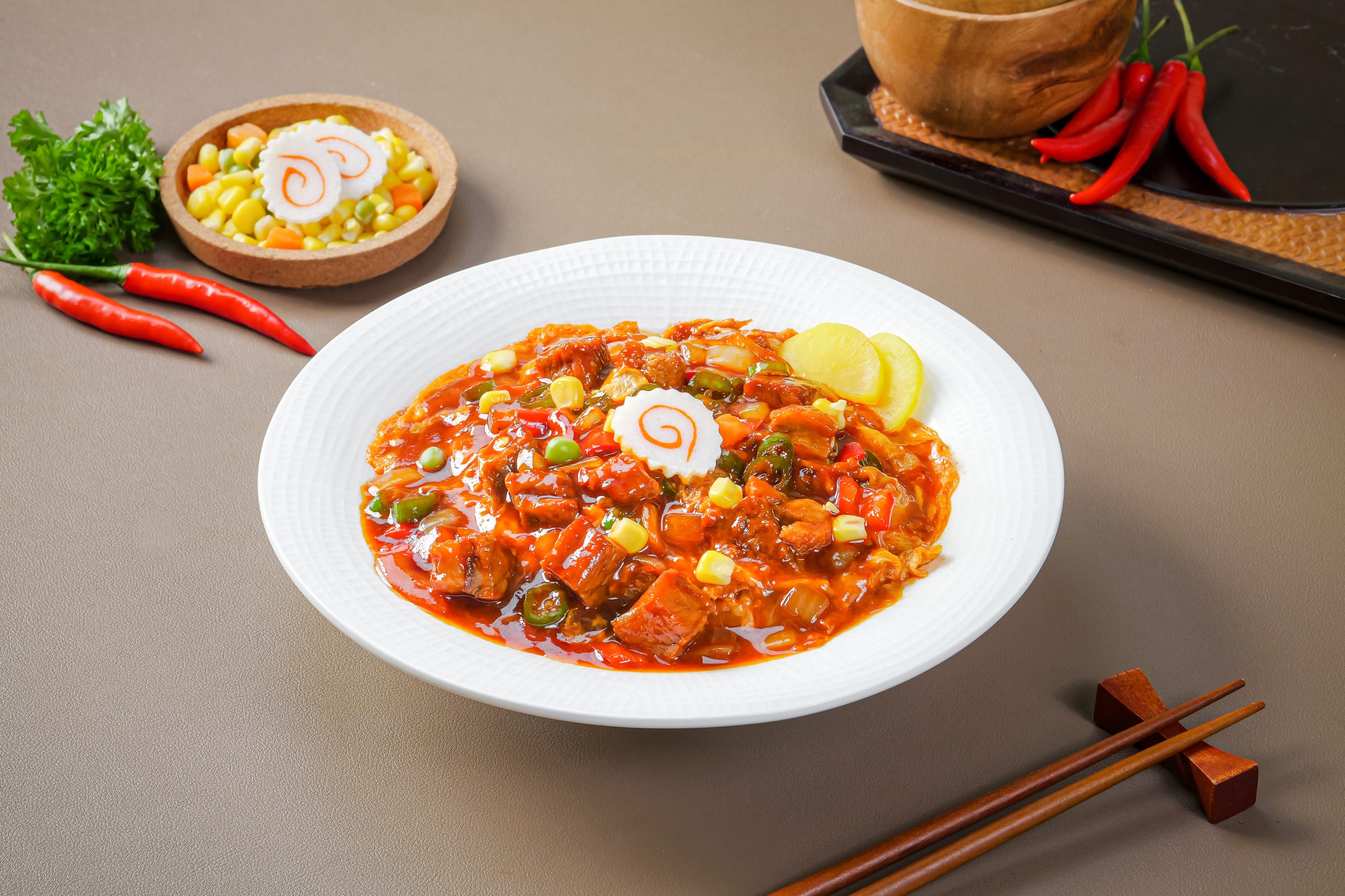 香辣牛肉滑蛋饭